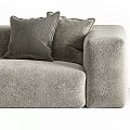 Gray Plush Sectional Sofa With Accent Pillows And Throw Blanket For Modern Living Room