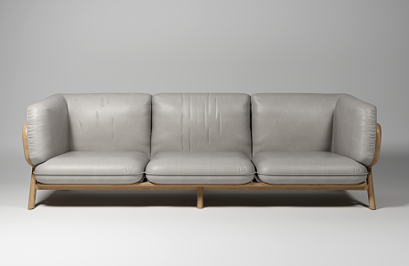 Nordic three-seat sofa three-seat sofa 3d model