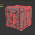 Cube Shaped Metal Equipment Case With Reinforced Edges Geometric Panels And Silver Finish