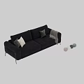 Luxury Soft Fabric Double Seater Sofa With Golden Metal Legs And Multiple Fabric Color Options