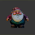 Gnome Decorative Doll With Red Purple Glitter Hat White Beard And Green Clothes