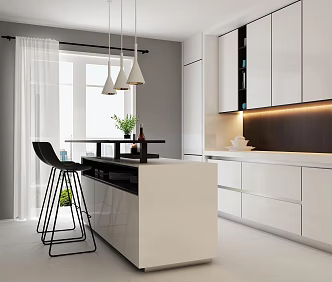 Modern Bar Area Bar Counter 3d model