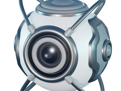 Projection Surveillance Device Featuring Spherical Design Metal Brackets And Camera Lens Structure 3d model
