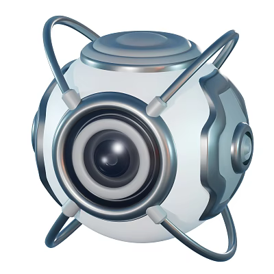 Projection Surveillance Device Featuring Spherical Design Metal Brackets And Camera Lens Structure 3d model