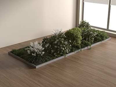 Shrub Modern Outdoor Green Plant Shrub Flower Pond 3d model