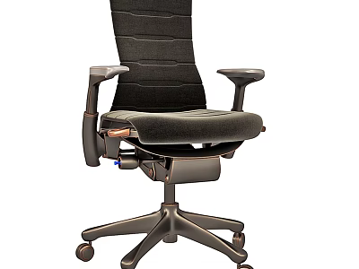 Modern Ergonomic Office Chair With Adjustable Armrests Comfortable Fabric Seat And Swivel Wheels 3d model
