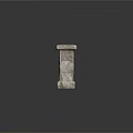 Rustic Stone Railing With Two Pillars Stone Texture And Gray Background Reflection 3d model