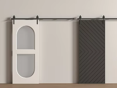 modern barn door sliding door sliding door wooden 3d model