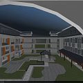 School Building Design With Courtyard Pavilion Traditional Carved Railings And Modern Traditional Architecture