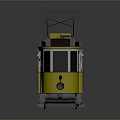 Vintage Yellow Tram Model With MUNCHENSTRASSE Lettering Pantograph And Two Car Design