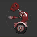 modern robot unicycle robot twin-wheeled robot 3d model