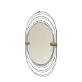 Modern Oval Mirror With Layered Circular Frames And Decorative Metal Accents 3d model
