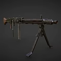 machine gun machine gun automatic rifle 3d model