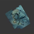 Blue Abstract Decorative Art Piece With Irregular Texture And Organic Forms