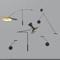 Modern Wall Lamps With Curved Black Metal Arms Round Bases And Illuminated Shades