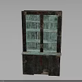 Vintage Wooden Bookshelf With Rustic Distressed Finish And Open Storage Shelves