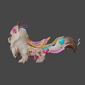 Cute Fluffy Cat With Pink Bow And Golden Crown On Head