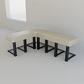 Beige L Shaped Booth Sofa with Black Metal Legs in Modern Minimalist Room