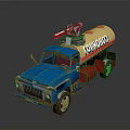 Cartoon KOMBATTAN Tank Truck With Blue Cab Yellow Tank And Silver Top Device