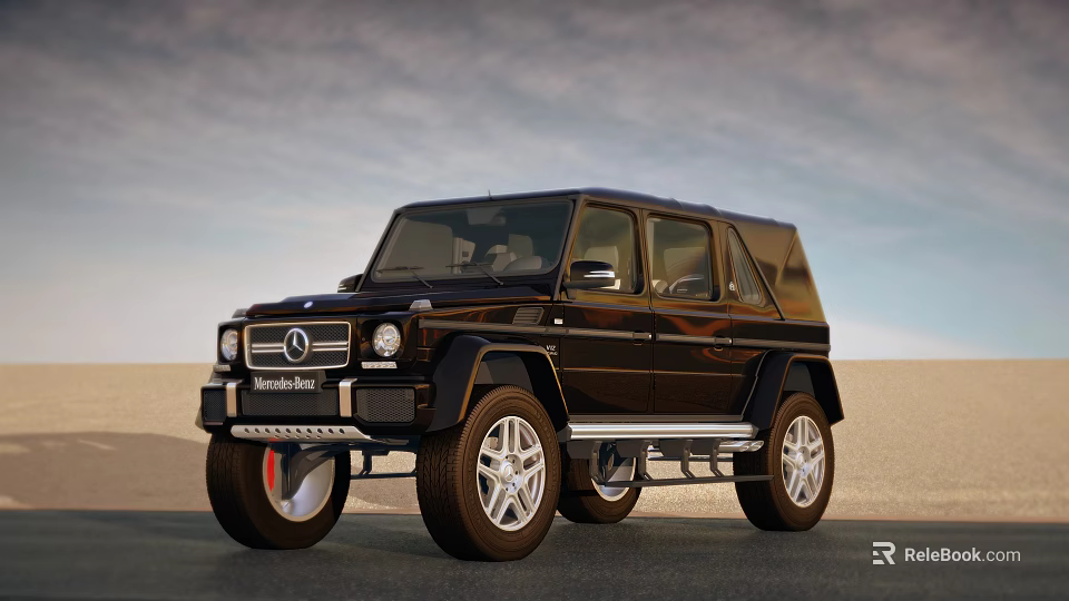 Black Mercedes G Class Off Road SUV With Bold Design And Alloy Wheels 3d model 