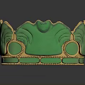 Elegant Green And Gold Decorative Bracelet With Scalloped Edges And Circular Motifs