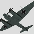 Camouflage Military Fighter Jet With Twin Engines And Cross Markings