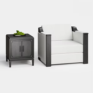 New Chinese-style Single Sofa 3d model