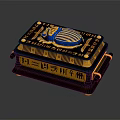 Exquisite Decorative Furniture Box With Blue Gold Decoration And Emblem Design