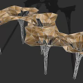 Modern Geometric Pergola Featuring Golden Canopy And Metal Support Structures
