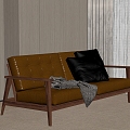 Japanese-style double sofa multi-person sofa 3d model