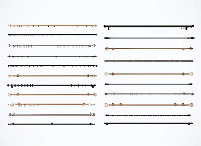 Modern curtain rod 3d model