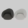 Plush Gray Accent Chair with Curved Design and Soft Texture for Modern Living Space