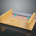 Practical Wooden Frame Household Supplies With Roll Material And Green Straps