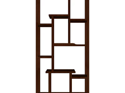 Wooden Etagere with Multi Tiered Open Shelves for Home Decor 3d model