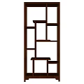 Wooden Etagere with Multi Tiered Open Shelves for Home Decor