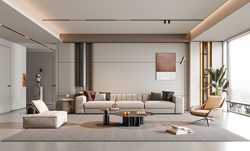 modern living room 3d model