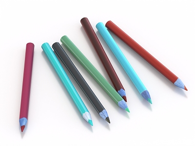 Pencil Brush Stationery 3d model