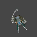 Game Movie Character Mechanical Robot Featuring Complex Metal Structure Detailed Joint Design And Headlight