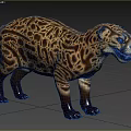 Realistic Reptile Model With Leopard Like Spots In Standing Posture On Grassland Background