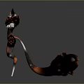 Anthropomorphic Fox Game Character 3D Model With Orange Black Fur White Underbelly And Fluffy Tail