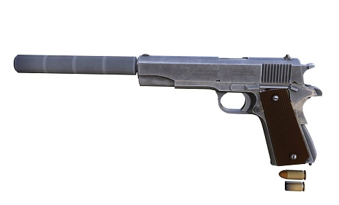 Colt M1911 pistol 3d model