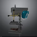 Heavy Duty Benchtop Drill Press With Blue Motor And Adjustable Worktable