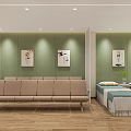 Modern Hospital Outpatient Clinic Space With Plants Glass Block And Wooden Floor