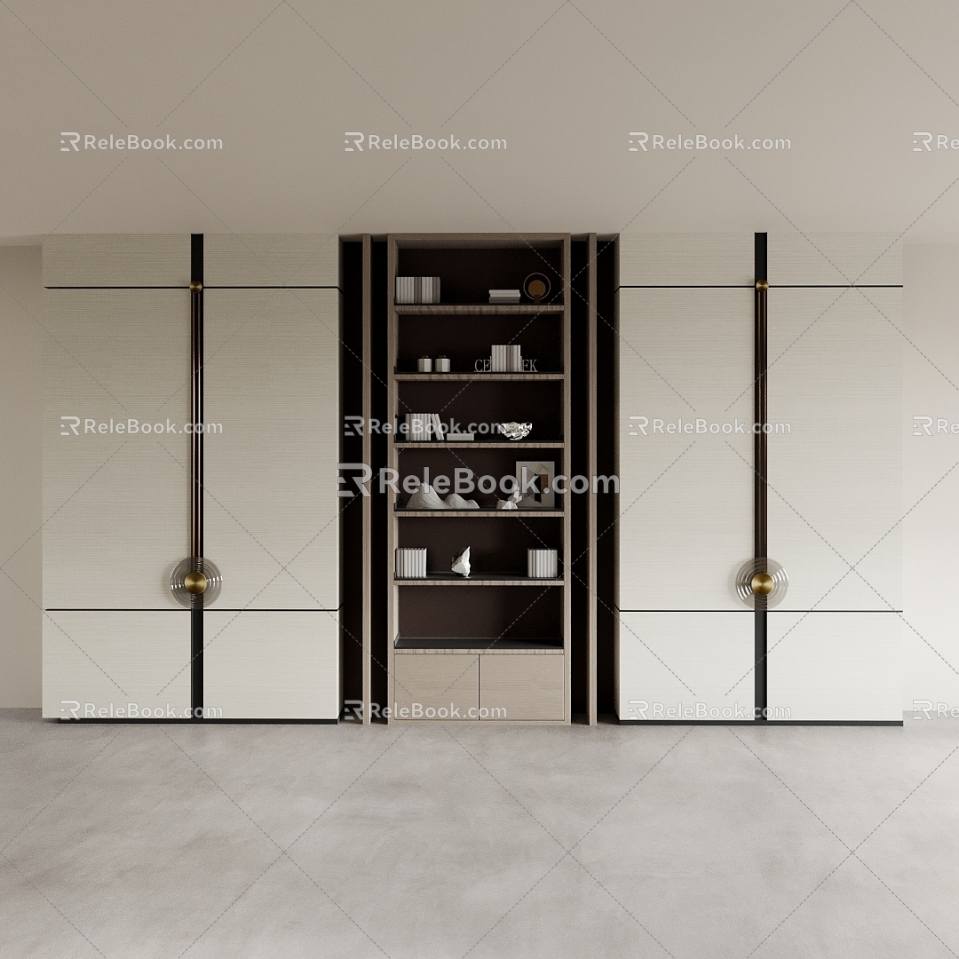 Tea Cabinet Wardrobe Storage Cabinet Wall Cabinet Bookcase Entrance Cabinet Side Cabinet 3d model