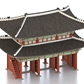 Jingfu Palace Diligent Gate Ancient Palace Gate 3d model