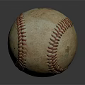 Vintage Worn Baseball Sports Equipment With Red Stitching And Leather Surface