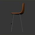 Stylish Orange Upholstered Bar Stool With Metal Legs And Modern Design
