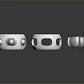 White And Silver Mechanical Bearing Components With Hollow Design And Metal Structure