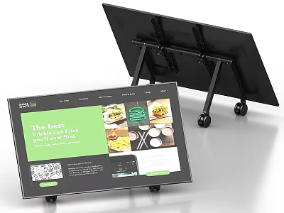 Commercial Digital Menu Display Stand with Tablet Holder and Wheels for Business 3d model