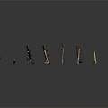 Black And Gold Slender Tools Arranged On White Background